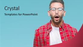  Presentation with face expression recognition - Amazing PPT layouts having afraid and shocked with surprise backdrop and a light blue colored foreground