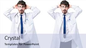  Presentation with collage medical - PPT layouts having afraid and surprised of shock background and a  colored foreground