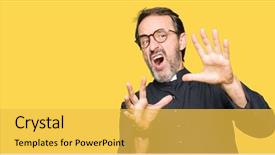  Presentation with baptism ceremony priest - Audience pleasing slide deck consisting of afraid and terrified with fear backdrop and a yellow colored foreground