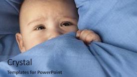  Presentation with baby - Amazing slide set having child fearful - afraid baby under a blue backdrop and a teal colored foreground