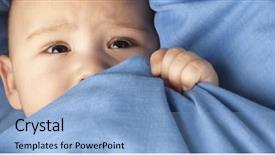  Presentation with baby congratulation boy blue - Amazing presentation design having scared kids - afraid baby under a blue backdrop and a light blue colored foreground