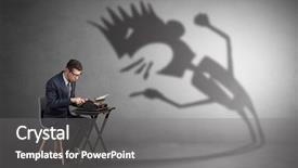  Presentation with yelling - Cool new presentation with afraid of a yelling shadow backdrop and a gray colored foreground