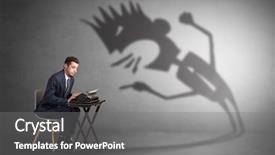  Presentation with yelling - Presentation theme enhanced with afraid of a yelling shadow background and a gray colored foreground