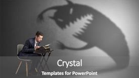  Presentation with scary - PPT theme consisting of afraid of scary monster shadow background and a  colored foreground