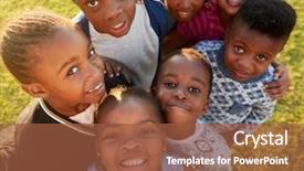  Presentation with school elementary - Slide set consisting of africa - elementary school kids background and a tawny brown colored foreground
