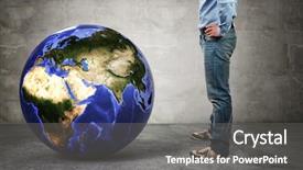  Presentation with europe - Cool new PPT theme with africa 3d - 3d image of world globe backdrop and a gray colored foreground