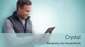  Presentation with internet surfing - Presentation theme with africa 3d - mature man surfing the internet background and a light blue colored foreground