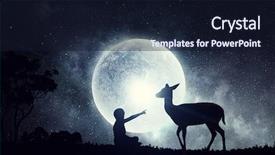  Presentation with safari - Colorful PPT theme enhanced with africa 3d - natural safari landscape and deer backdrop and a  colored foreground