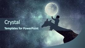  Presentation with safari - Cool new presentation with africa 3d - natural safari landscape and giraffe backdrop and a ocean colored foreground