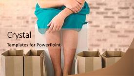  Presentation with women safety against harrasment - Audience pleasing PPT layouts consisting of africa 3d - women sitting next to bags backdrop and a  colored foreground