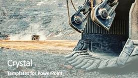  Presentation with excavator - Amazing presentation theme having africa diamonds - huge shovel of a mining backdrop and a gray colored foreground
