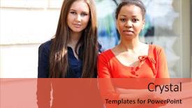  Presentation with urban - Cool new presentation theme with africa diverse faces - two urban girls backdrop and a red colored foreground