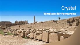  Presentation with karnak - Presentation theme consisting of africa egypt luxor karnak temple background and a teal colored foreground