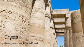  Presentation with karnak - Beautiful slide set featuring africa egypt luxor karnak temple backdrop and a soft green colored foreground