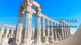  Presentation with karnak - Amazing presentation design having egyptian museum - africa egypt luxor karnak temple backdrop and a light blue colored foreground