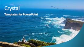  Presentation with cape town south africa - Presentation theme consisting of africa flock of migratory bird background and a teal colored foreground