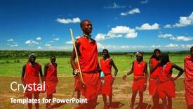  Presentation with traditional dancing - Audience pleasing presentation theme consisting of africa-kenya-masai-mara-november12 backdrop and a crimson colored foreground