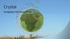  Presentation with green globe - Theme enhanced with africa map - green globe plant coming up background and a light blue colored foreground