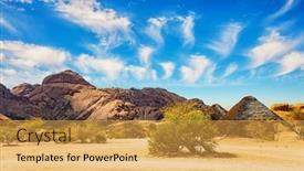  Presentation with rock stone - Presentation design having africa-namibia-spitzkoppe background and a yellow colored foreground