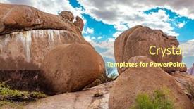  Presentation with rock stone - PPT theme having africa-namibia-spitzkoppe background and a tawny brown colored foreground