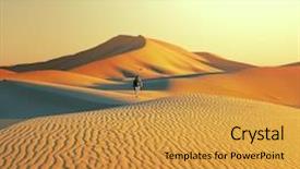  Presentation with sahara - Theme consisting of africa nature - hike in sahara desert background and a gold colored foreground