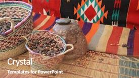  Presentation with nut - Amazing slide set having africa oil - argan fruit or nut backdrop and a coral colored foreground