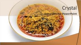  Presentation with soup - Beautiful PPT layouts featuring africa oil - egusi soup nigerian cuisine isolated backdrop and a yellow colored foreground