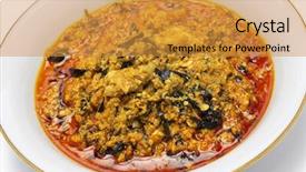  Presentation with soup - PPT layouts having africa oil - egusi soup nigerian cuisine isolated background and a gold colored foreground