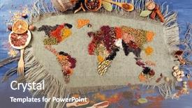  Presentation with spices export - Audience pleasing presentation design consisting of africa resources - spices on sackcloth background backdrop and a coral colored foreground