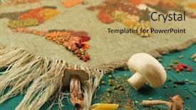  Presentation with spices - Theme having africa resources - spices on sackcloth background background and a  colored foreground