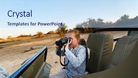  Presentation with safari south africa - PPT layouts featuring girl in south africa safari background and a sky blue colored foreground