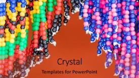  Presentation with strings - Slide deck having africa strings of multicoloured beads background and a red colored foreground
