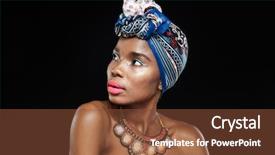  Presentation with black woman - Cool new slide set with africa women - close-up portrait of a beautiful backdrop and a tawny brown colored foreground