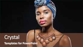  Presentation with afro - Audience pleasing presentation theme consisting of africa women - portrait of a young afro backdrop and a tawny brown colored foreground