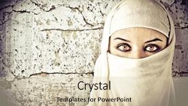  Presentation with costume - PPT layouts featuring africa women - woman dressed in arab costume background and a lemonade colored foreground