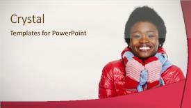  Presentation with populations african american - Colorful slide set enhanced with african -american woman in winter backdrop and a  colored foreground
