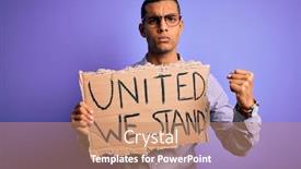  Presentation with anger - Slides having african-american-activist-man-asking background and a coral colored foreground