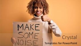  Presentation with american revolution - Presentation design featuring african-american-activist-woman-asking background and a coral colored foreground