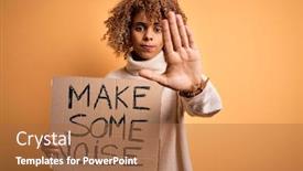  Presentation with american revolution - Slide deck with african-american-activist-woman-asking background and a red colored foreground