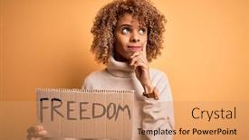  Presentation with liberty - Amazing presentation design having african-american-activist-woman-asking backdrop and a coral colored foreground