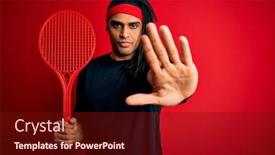  Presentation with defense - PPT theme with african-american-afro-sportsman background and a tawny brown colored foreground