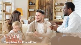  Presentation with mortgage - Theme having african-american-agent-talking background and a coral colored foreground