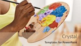  Presentation with art - Presentation consisting of african-american-artist-woman-mixing background and a lemonade colored foreground