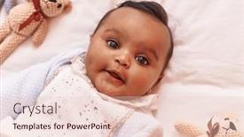  Presentation with african american baby - Slide set featuring african-american-baby-lying background and a lemonade colored foreground