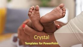  Presentation with african american baby - PPT layouts having african-american-baby-lying background and a tawny brown colored foreground