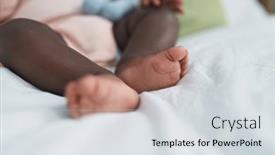  Presentation with african american baby - PPT theme enhanced with african-american-baby-lying background and a light gray colored foreground