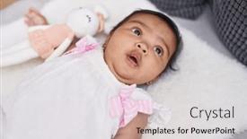  Presentation with african american baby - Presentation theme consisting of african-american-baby-lying background and a light gray colored foreground