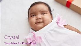  Presentation with baby crying - Presentation theme with african-american-baby-lying background and a lemonade colored foreground