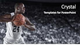  Presentation with african american - Audience pleasing slide set consisting of african american basketball player backdrop and a black colored foreground