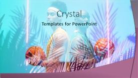  Presentation with basketball players - Slide set consisting of african-american-basketball-players background and a arctic colored foreground